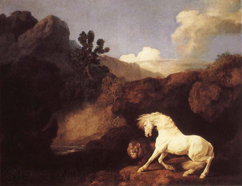George Stubbs Hasta who become skramd of a lion Spain oil painting art
